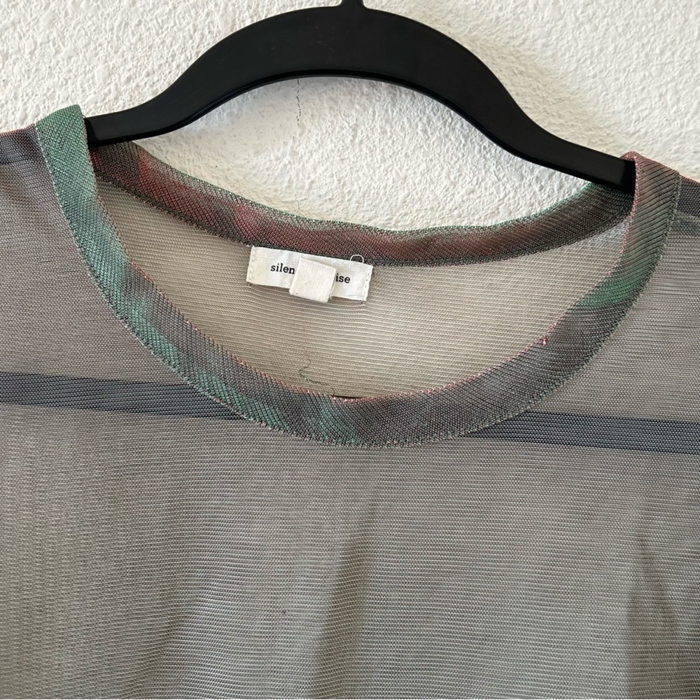 Silence And Noise Women’s Mesh Tshirt Small Metal… - image 2